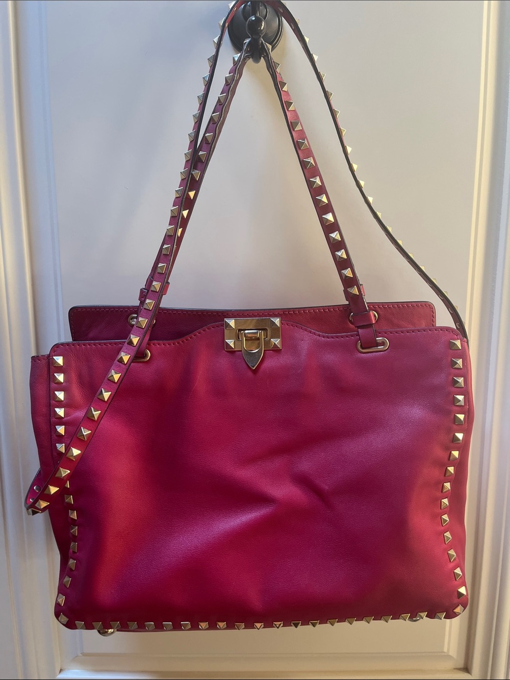 Valentino Dark Pink Rockstud 2  Way Bag